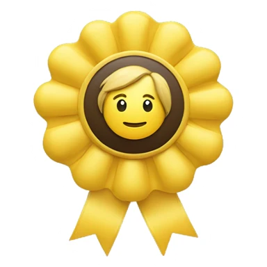 Hackathon winner rosette badge in yellow/gold sticker