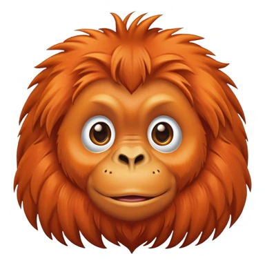 cute orangutan with orange fur sticker