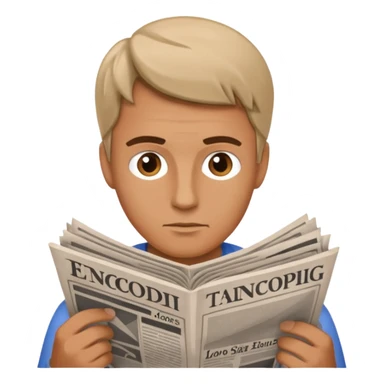 man Folding newspaper sticker