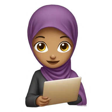 Girl muslim with ordinateur  sticker