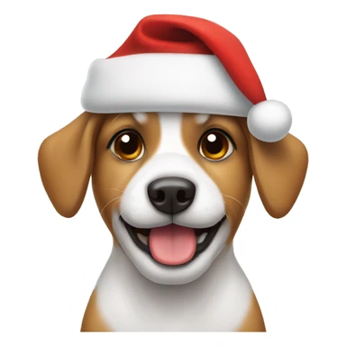 Cute dog with Santa hat sticker