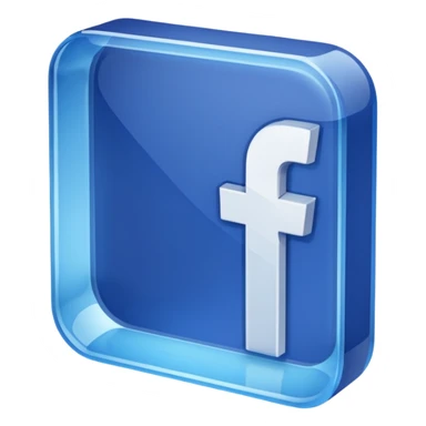 logo del icono de faceboook en diseño #D translucido sticker