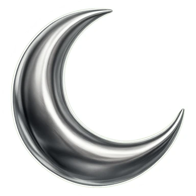 Add a subtle green glow to the chrome moon icon, keep the background transparent. sticker