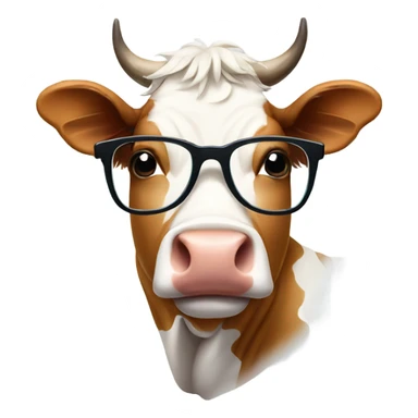 cow wearing glasses  sticker