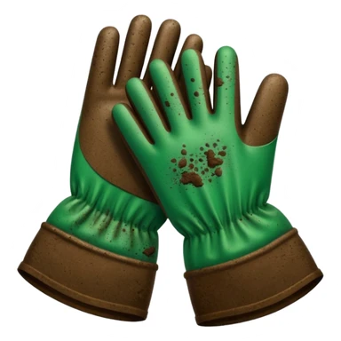 green gloves gardening with dirt sticker