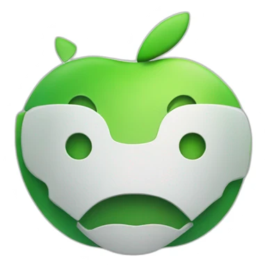 Android logo with apple logo sticker