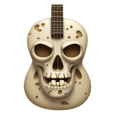 guitar with skull body sticker