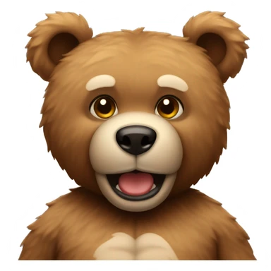nmuscular teddy bear sticker
