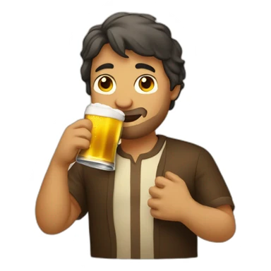 Beer drinking human sticker