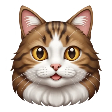 dark brown tabby and white cat playing sticker