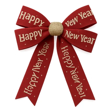New year bow, remove background sticker