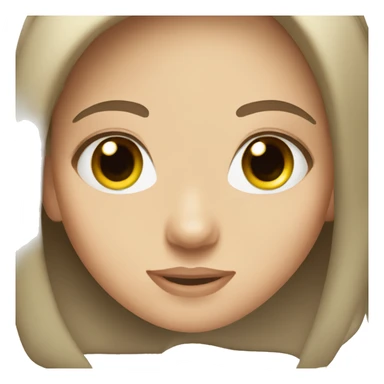 white pretty girl green eyes straight brown hair  sticker