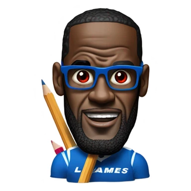 LeBron James as a pencil sharpener with 5 arms with red and blue eyes sticker