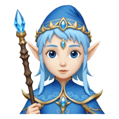 blue elve with staff sticker