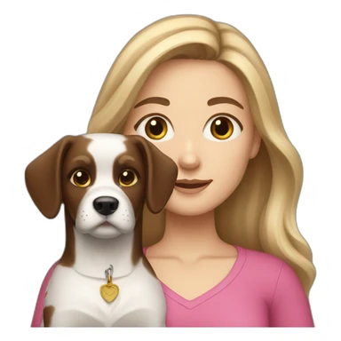 brunette white Girl with a russell dog sticker