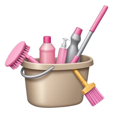 Cleaning supplies, make them beige grey and a tiny bit of pink  sticker