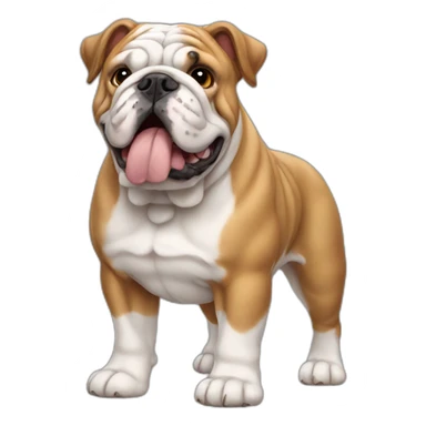 Dog english Bulldog full body sticker