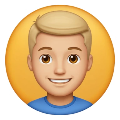 Handsome guy emoji like round IOS emoji more handsome sticker