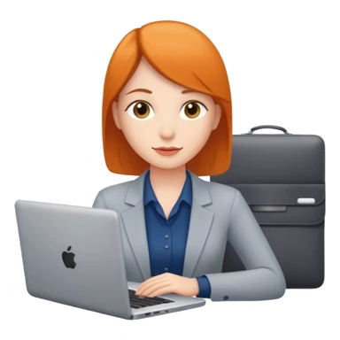 HR assistant, office worker with laptop sticker