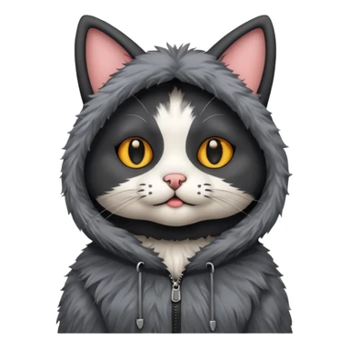 a cat that has a black dog costume on sticker