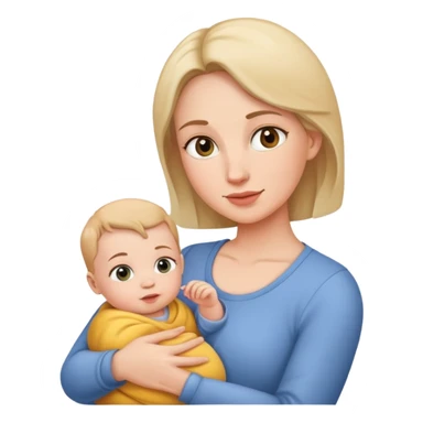 Mom holding baby sticker