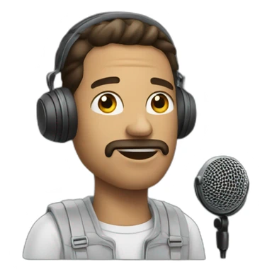 Man talk microphone podcast sticker