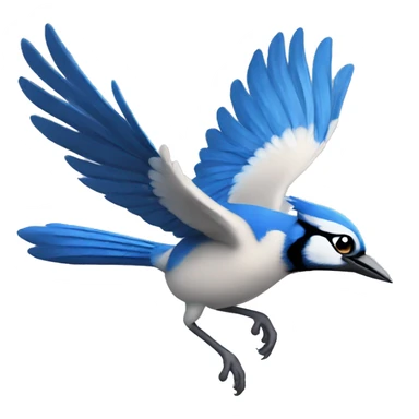 flying blue jay sticker