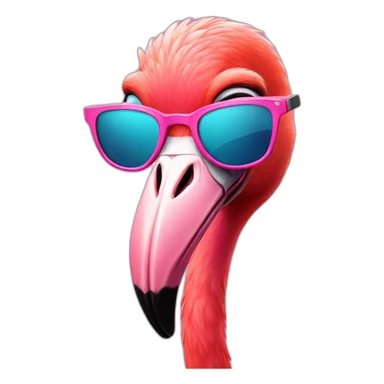 cool flamingo with sun glasses sticker