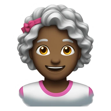 Happy face with a headband and wavy hair sticker