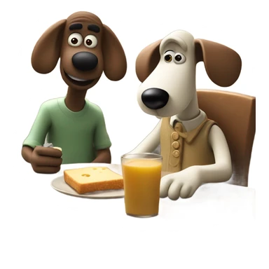 Wallace and gromit eating sticker