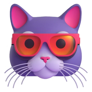 cool cat with laser glasses sticker
