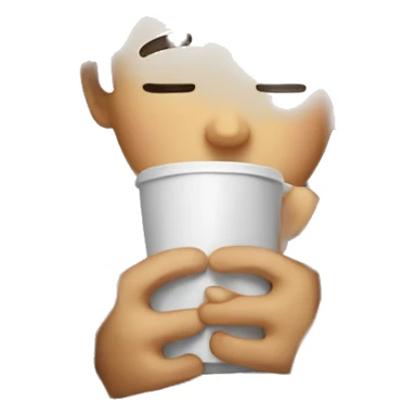Boy inside a blanket sipping coffee eyes closed sticker