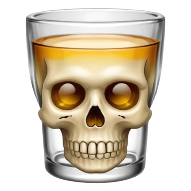 Shot glass with dead face sticker
