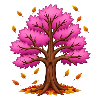 pink autumn tree sticker