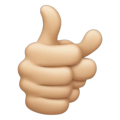 thumbs up but with a crooked thumb which ends up horizontal MORE horizontal sticker