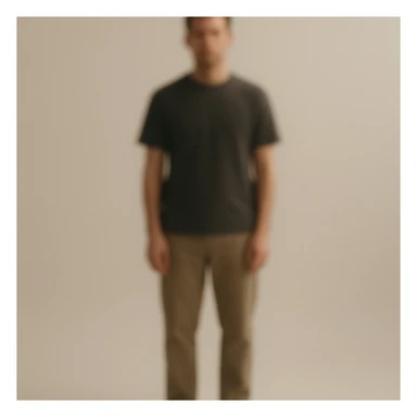 anonymous man, blurred features, standing alone, simple outfit sticker