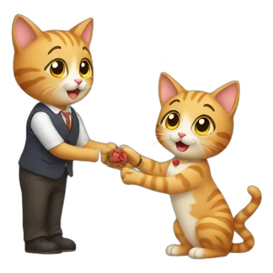 cats getting proposed to sticker