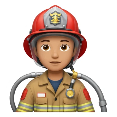 Bombeiro segurando mangueira sticker