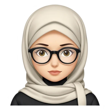 White girl With a hijab and a black Hoodie and big glasses  sticker