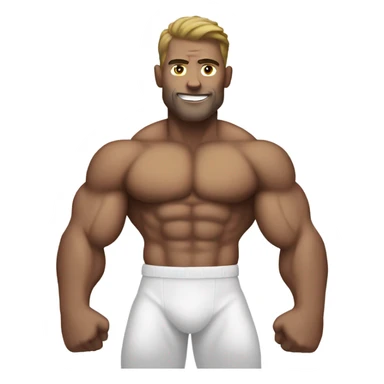 Super muscle white man sticker