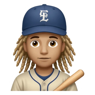 dreadlock baseball player sticker