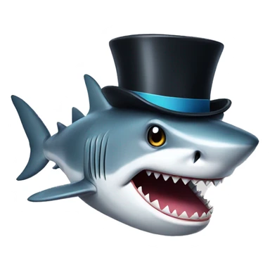 Shark with a top hat sticker