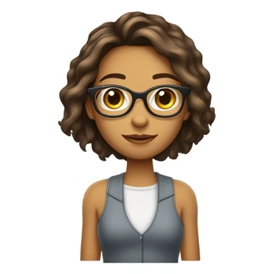 Fille cheveux court brun a lunette avec un colibri  sticker