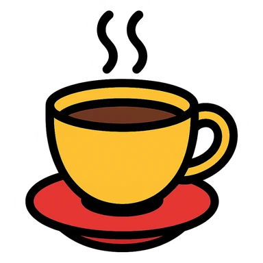 colored icon of a cup of coffee sticker