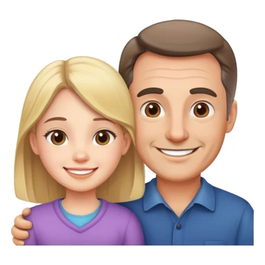 Girl with her dady sticker