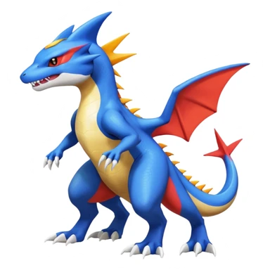 Garchomp-Gabite-Veemon-Digimon-Latias-Peppercat-Pokémon-Flamedramon-fusion-animal-hybrid-creature, Full body  sticker