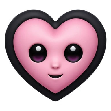 realistic 3d soft blackpink goth heart sticker