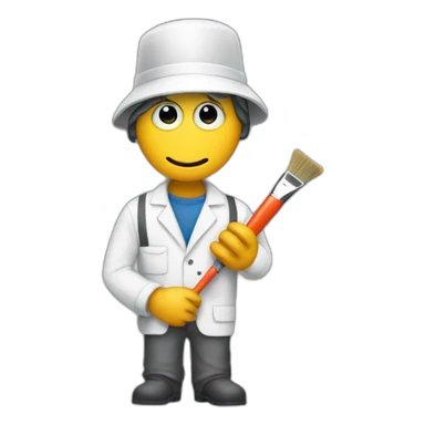 clippy dressed as a painter sticker