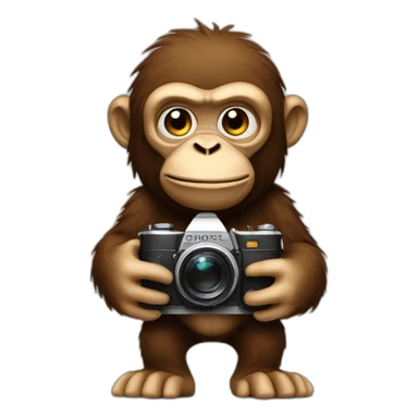 ape holding a camera sticker