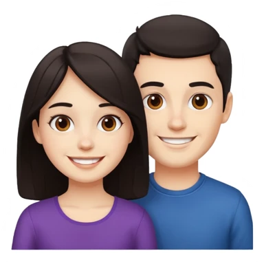 Brother ans sister, white skin, dark hair sticker